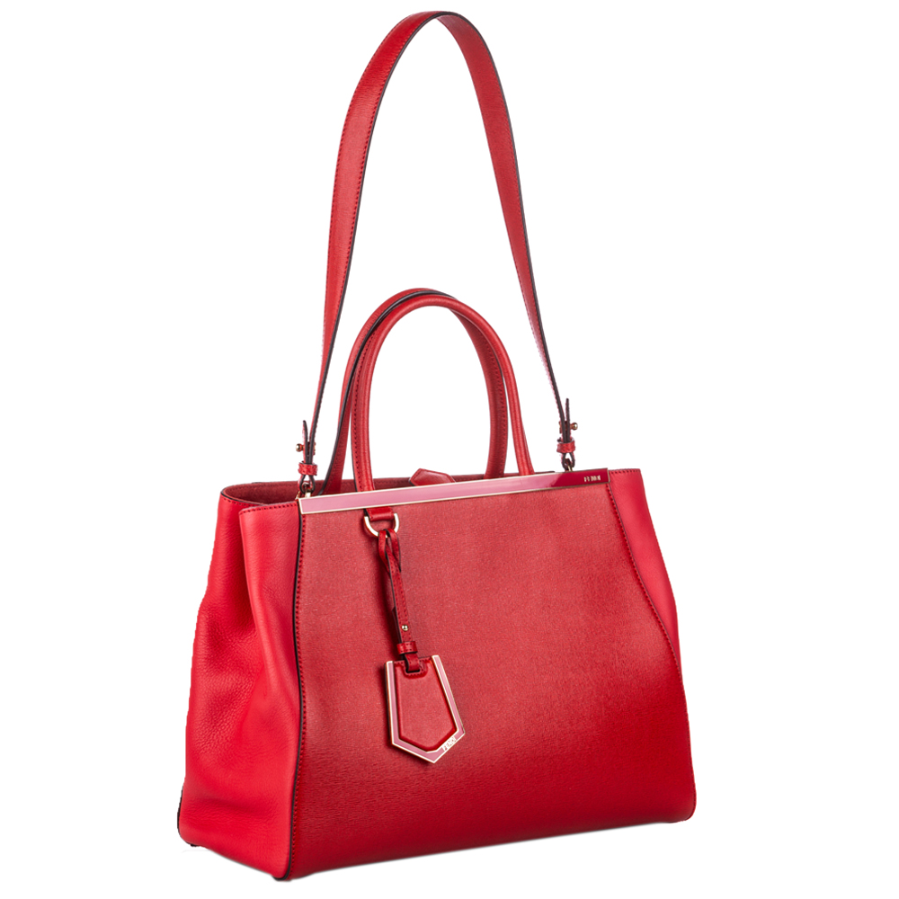 

Fendi Red Leather 2Jours Medium Satchel