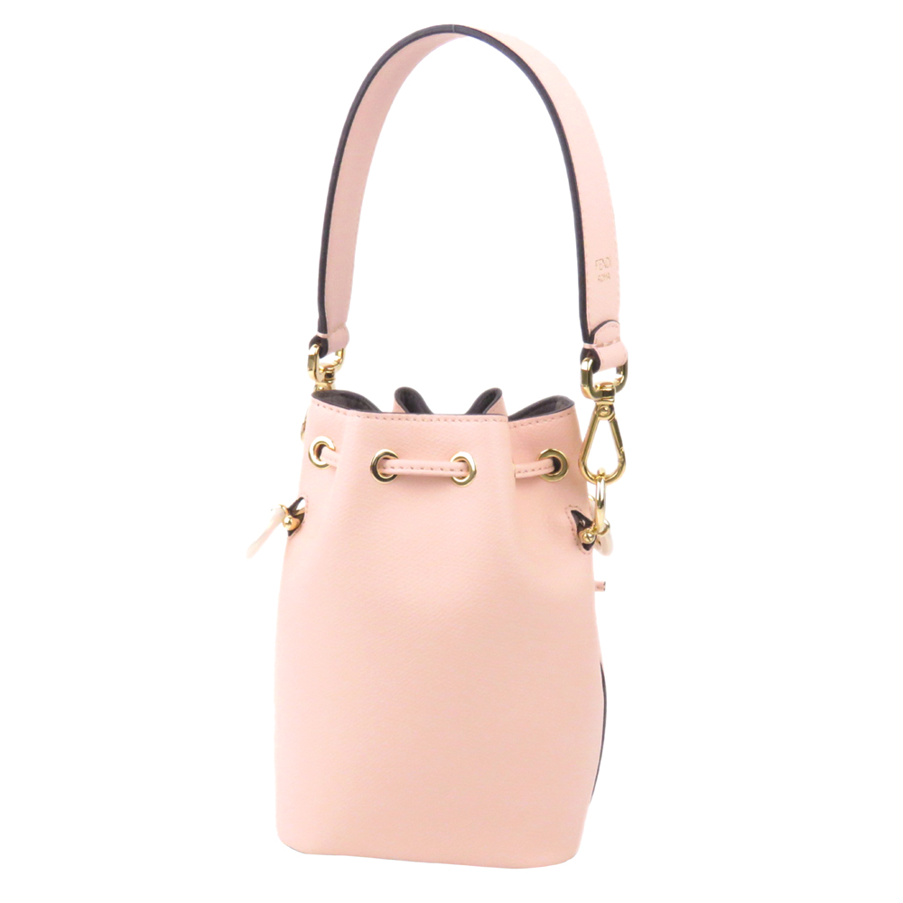 

Fendi Pink Leather Mini Mon Tresor Bucket Bag