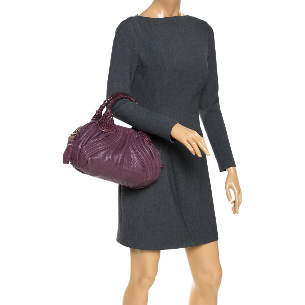 

Fendi Purple Leather Mini Spy Hobo