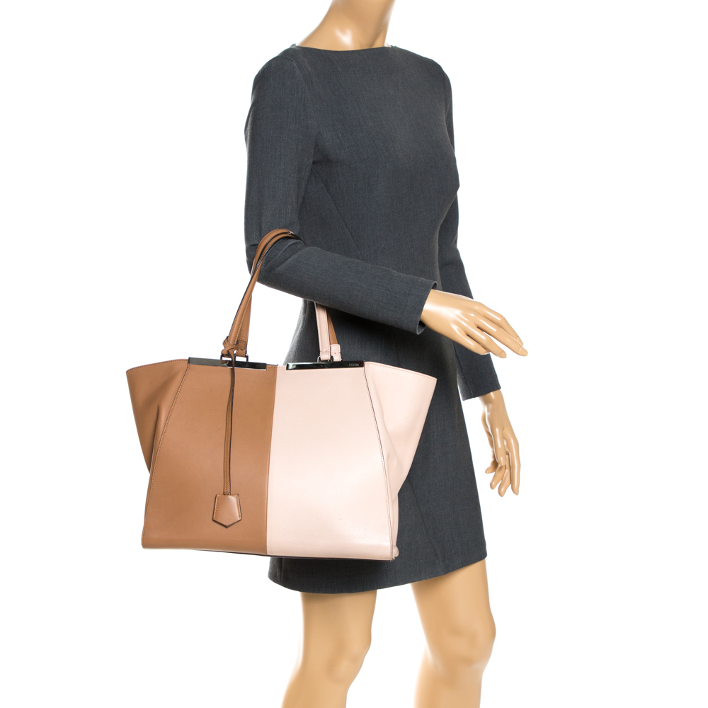 

Fendi Tan/Peach Leather Large 3Jours Tote