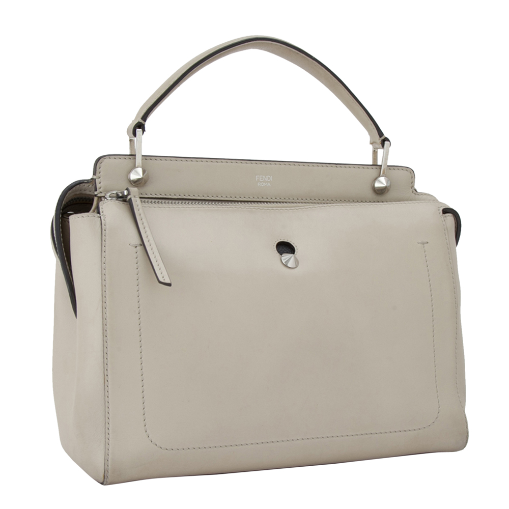 

Fendi Grey Leather DotCom Satchel Bag