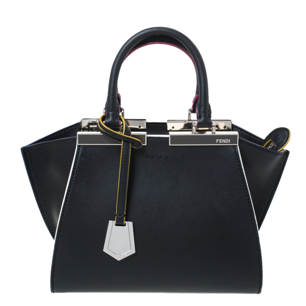 Pre Owned Fendi Black Leather Mini 3Jours Tote
