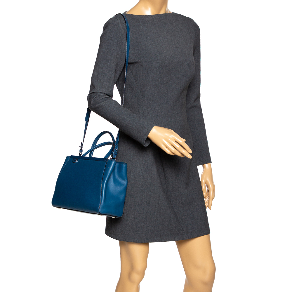 

Fendi Blue Leather Mini 2Jours Tote
