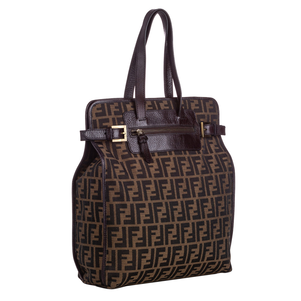 

Fendi Brown Zucca Canvas Tote Bag