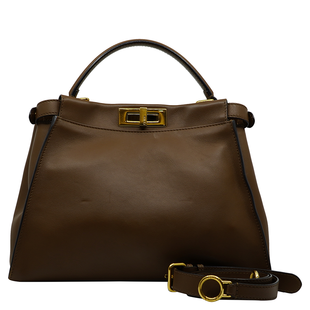 

Fendi Brown Leather Peekaboo Bag