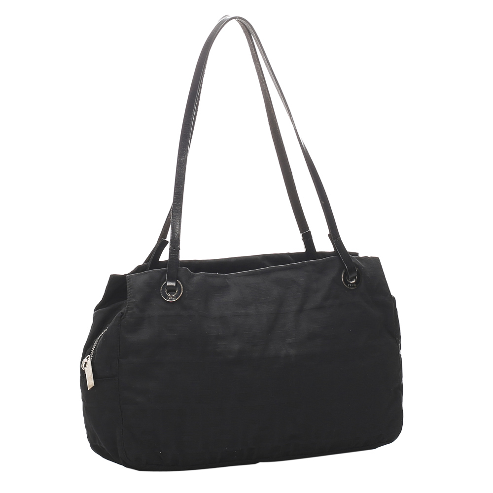 

Fendi Black Zucca Canvas Tote Bag