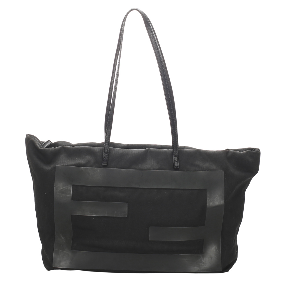 Fendi Black Canvas Leather Tote Bag Fendi | The Luxury Closet