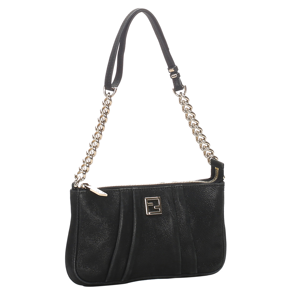 

Fendi Black Leather Shoulder Bag