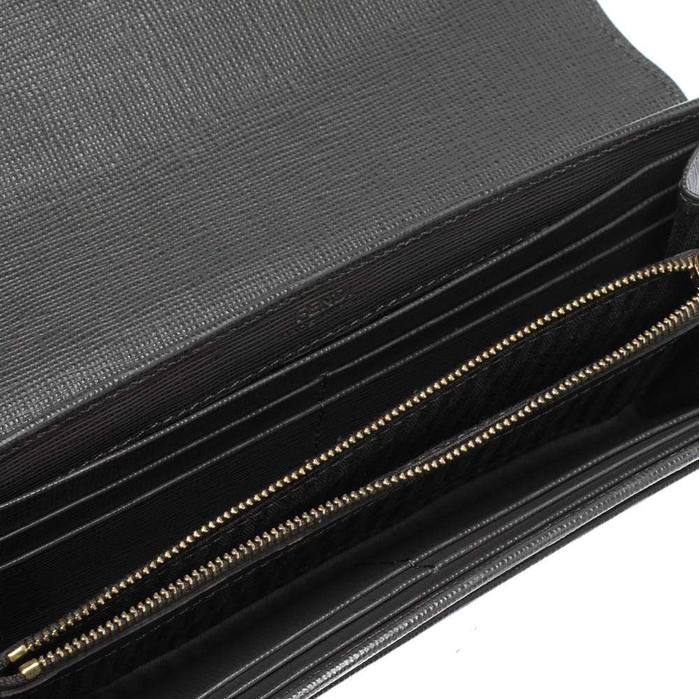 

Fendi Grey/Pink Leather Envelope Continental Wallet