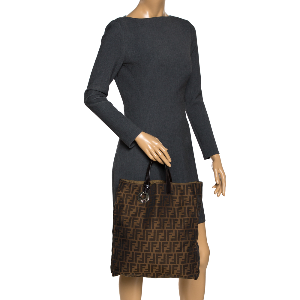 

Fendi Tobacco Zucca Canvas Tote, Brown
