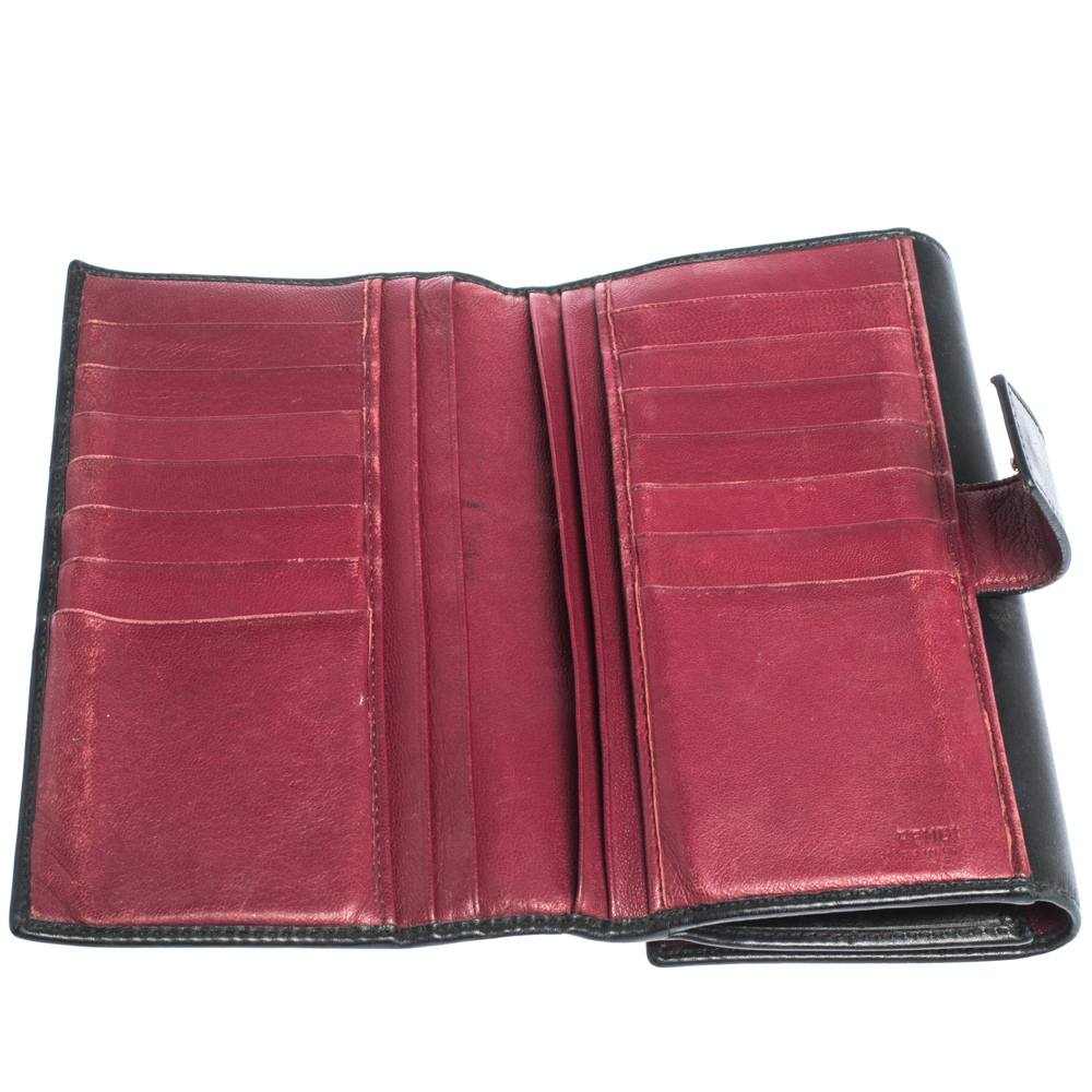 

Fendi Black Leather Peekaboo Continental Wallet