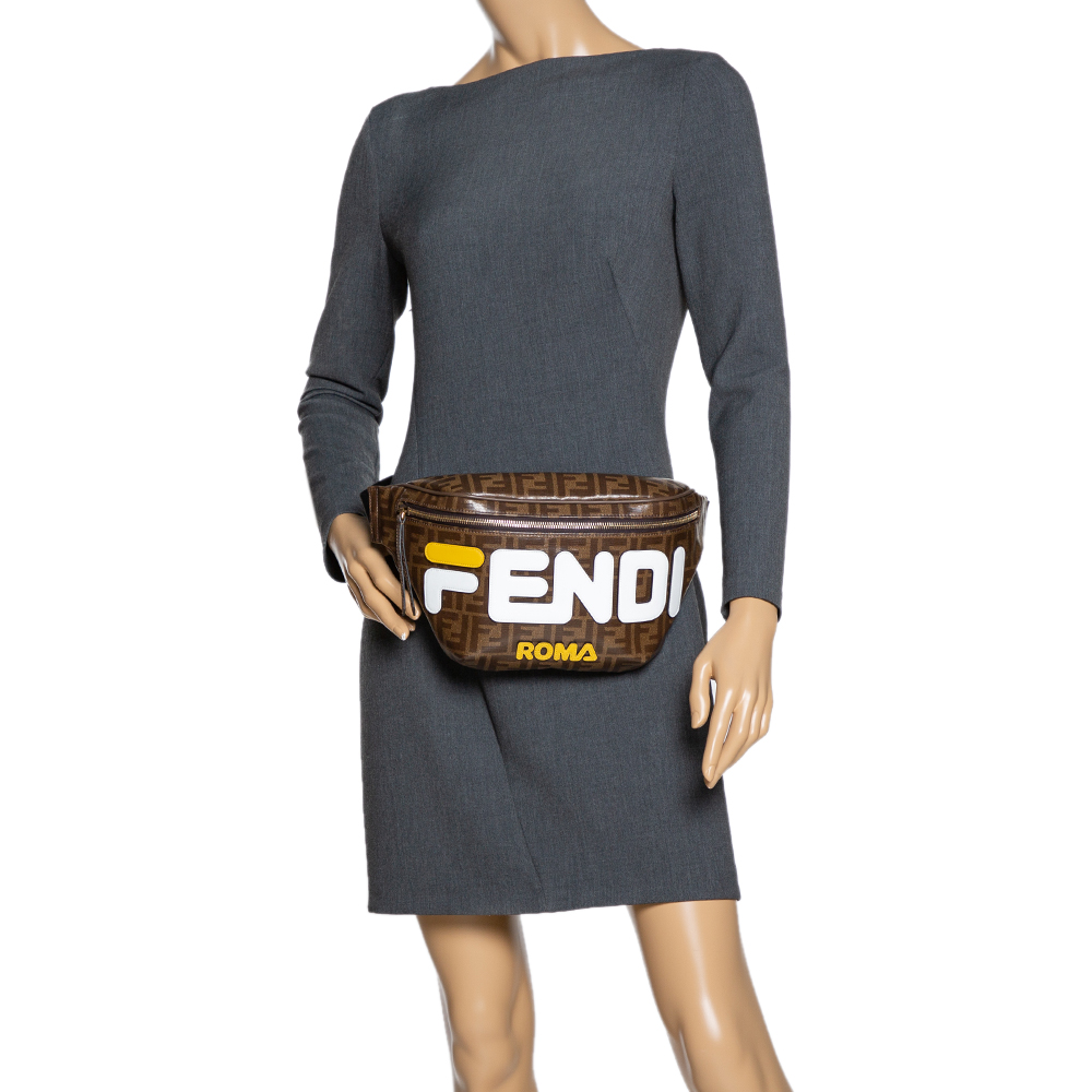 

Fendi Brown Zucca Coated Canvas Spalmati Mania Belt Bag