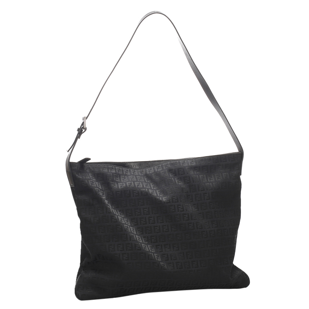 

Fendi Black Zucchino Canvas Shoulder Bag