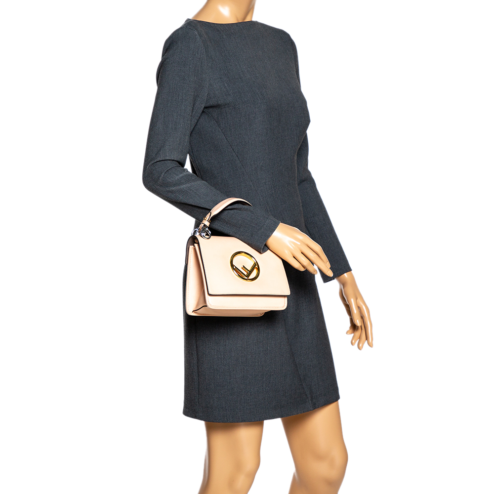 

Fendi Beige Leather Small Kan I F Shoulder Bag