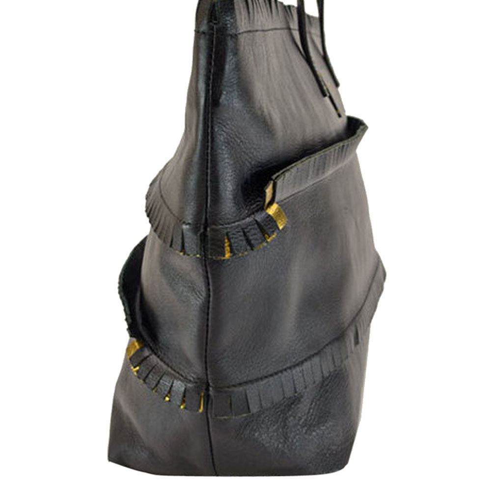 

Fendi Black Vintage Leather Tote Bag