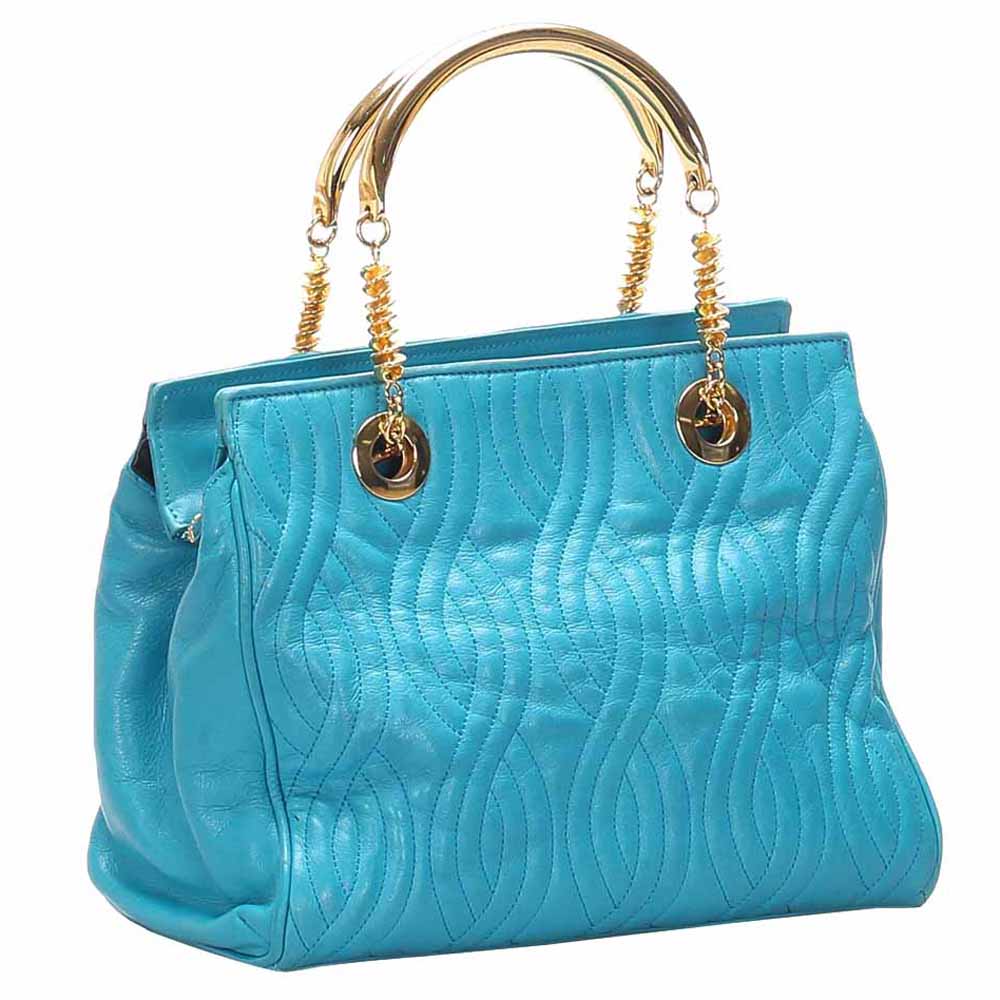 

Fendi Blue Quilted Leather Tote