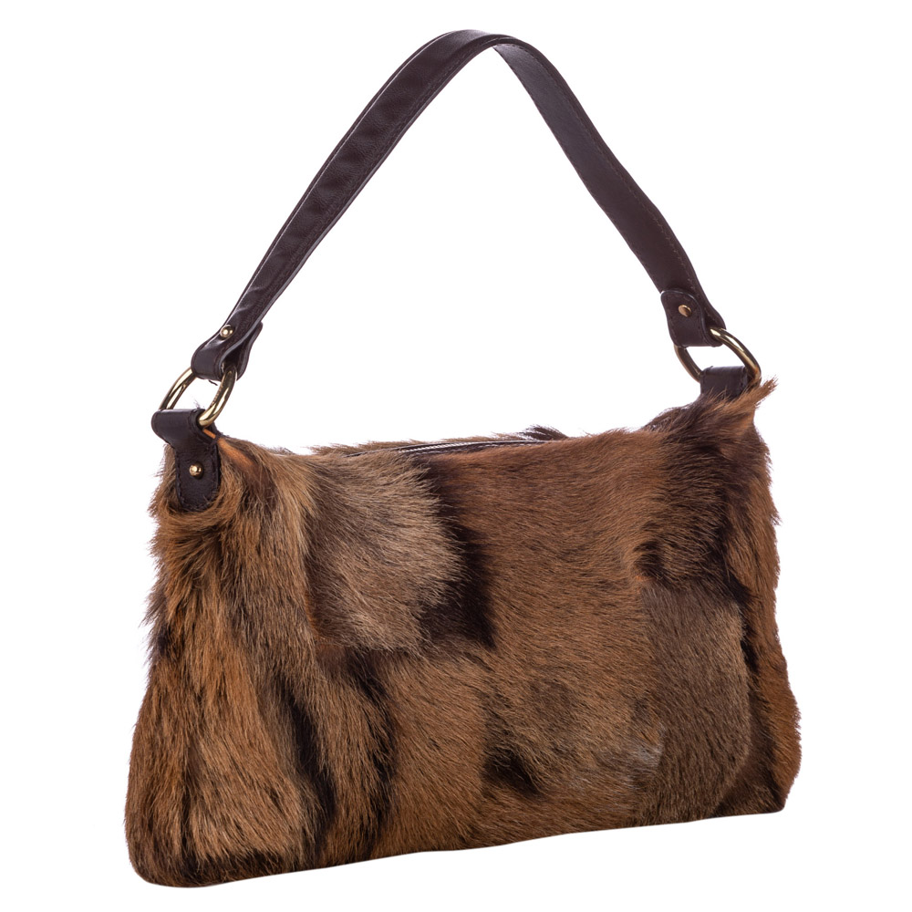 

Fendi Brown Fur Baguette, Beige