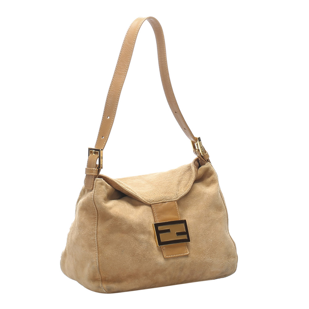 

Fendi Brown Suede Mamma Forever Shoulder Bag, Beige