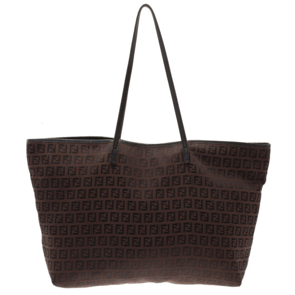 Pre Owned Fendi Brown Zucca Shopper Tote