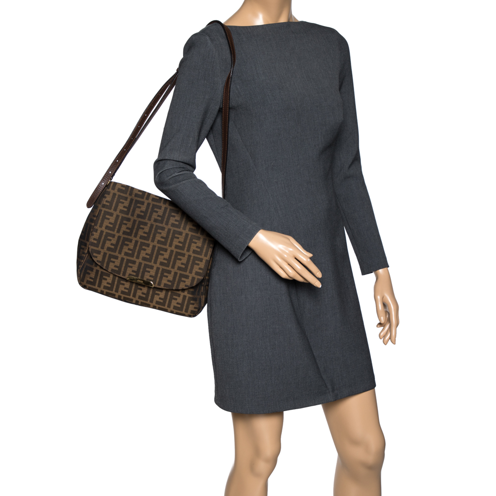 

Fendi Tobacco Zucca Canvas and Leather Crossbody Bag, Brown