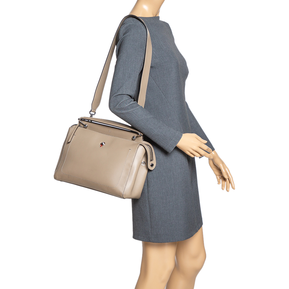 

Fendi Bleeker Beige Leather Dotcom Top Handle Bag