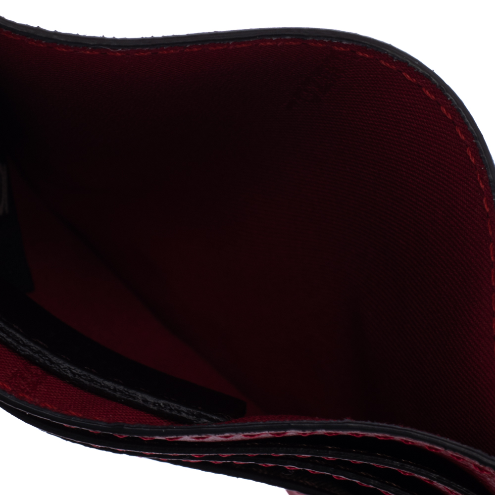 

Fendi Red Leather F Logo Card Holder