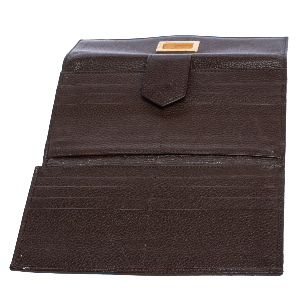 

Fendi Brown Zucca Canvas and Leather Continental Wallet