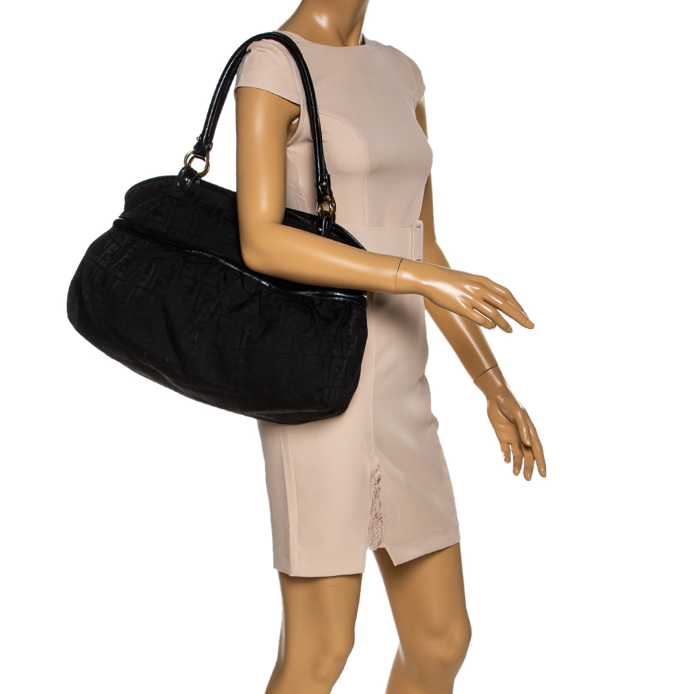 

Fendi Black Zucca Canvas and Leather Large Chef Tote