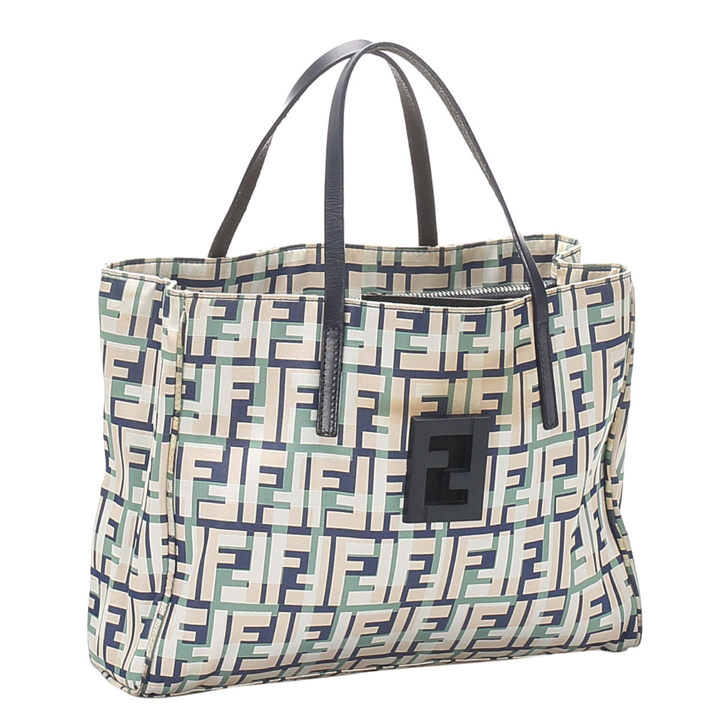 

Fendi White Zucca Nylon Top Handle Bag, Multicolor