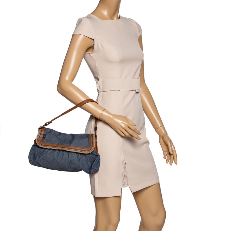 

Fendi Blue Denim Chef Shoulder Bag