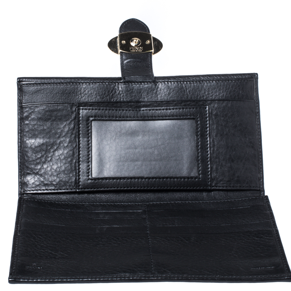 

Fendi Black Zucca Canvas and Leather Continental Wallet