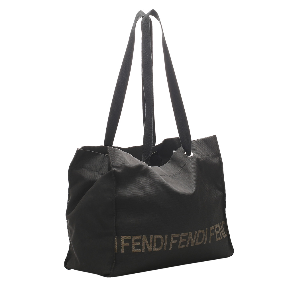 

Fendi Brown/Dark Brown Logo Nylon Tote Bag