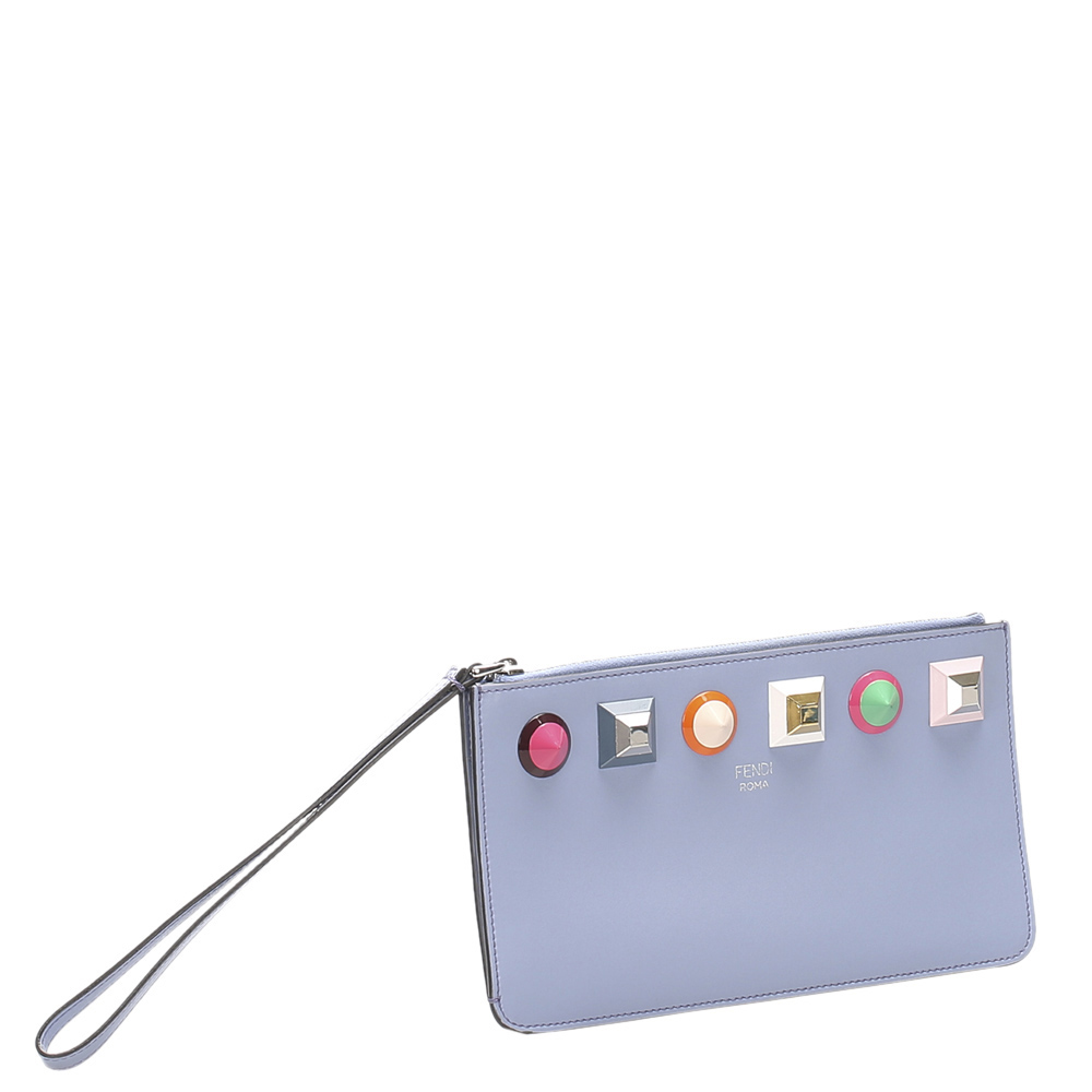 

Fendi Purple Leather Rainbow Stud Wallet, Blue