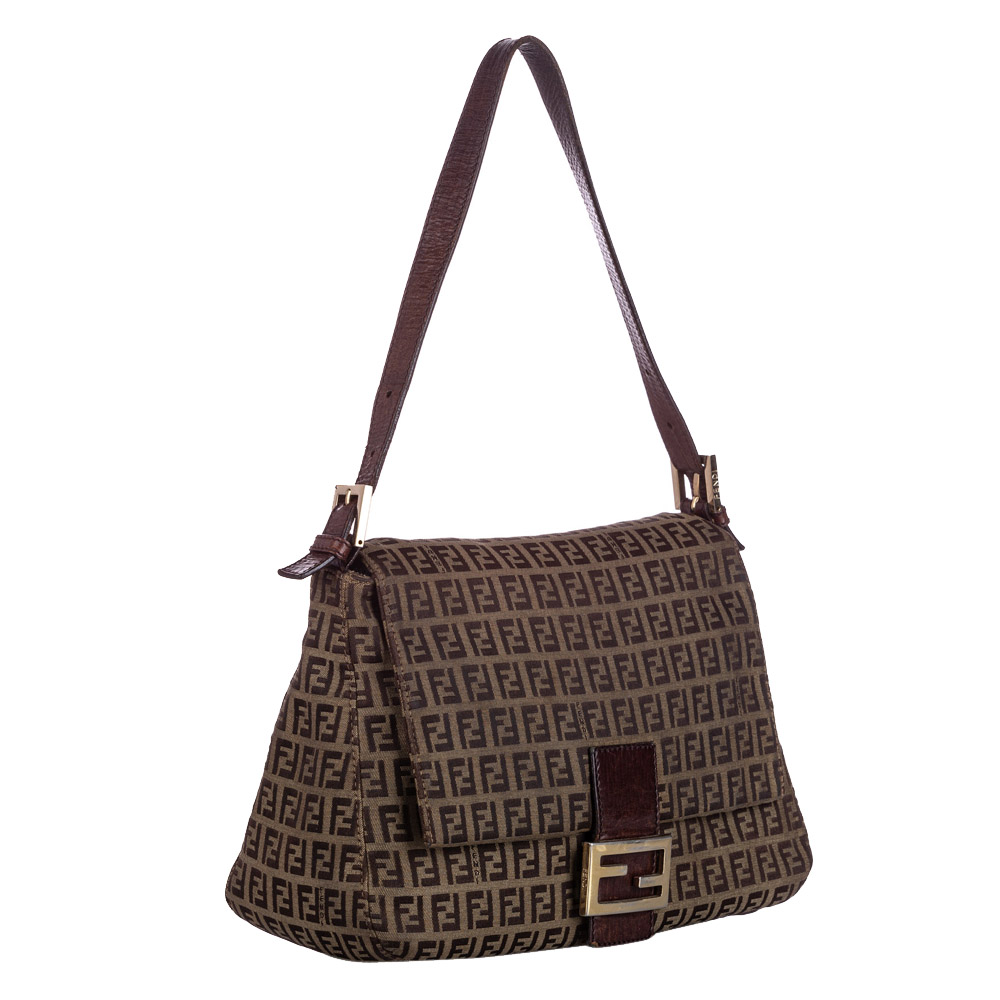 

Fendi Brown Zucchino Canvas Mamma Forever Bag