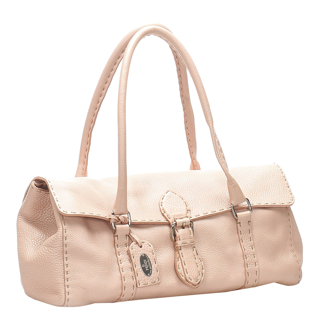 

Fendi Pink Leather Selleria Linda Shoulder Bag