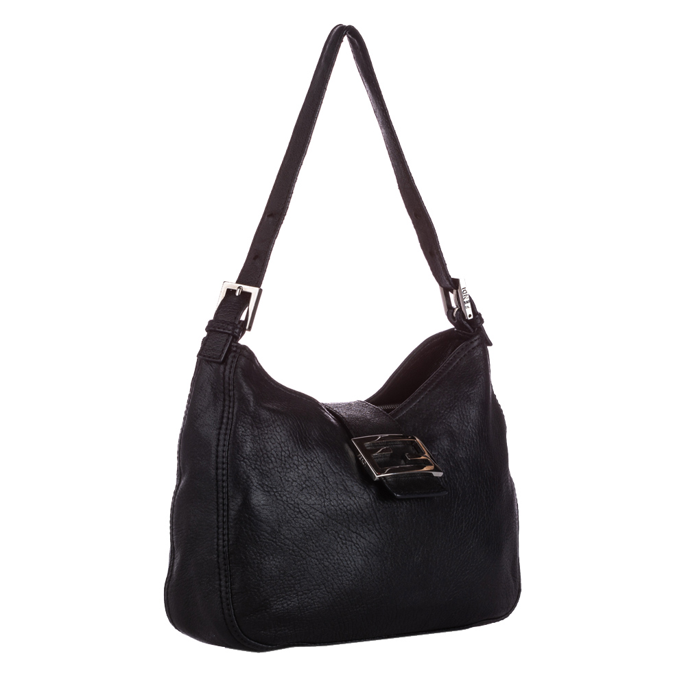 

Fendi Black Leather Mamma Forever Shoulder Bag