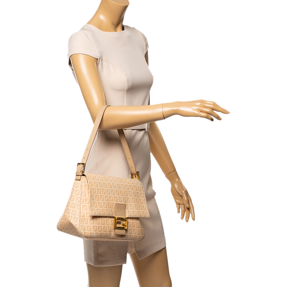 

Fendi Beige Zucchino Coated Canvas and Leather Mama Forever Shoulder Bag