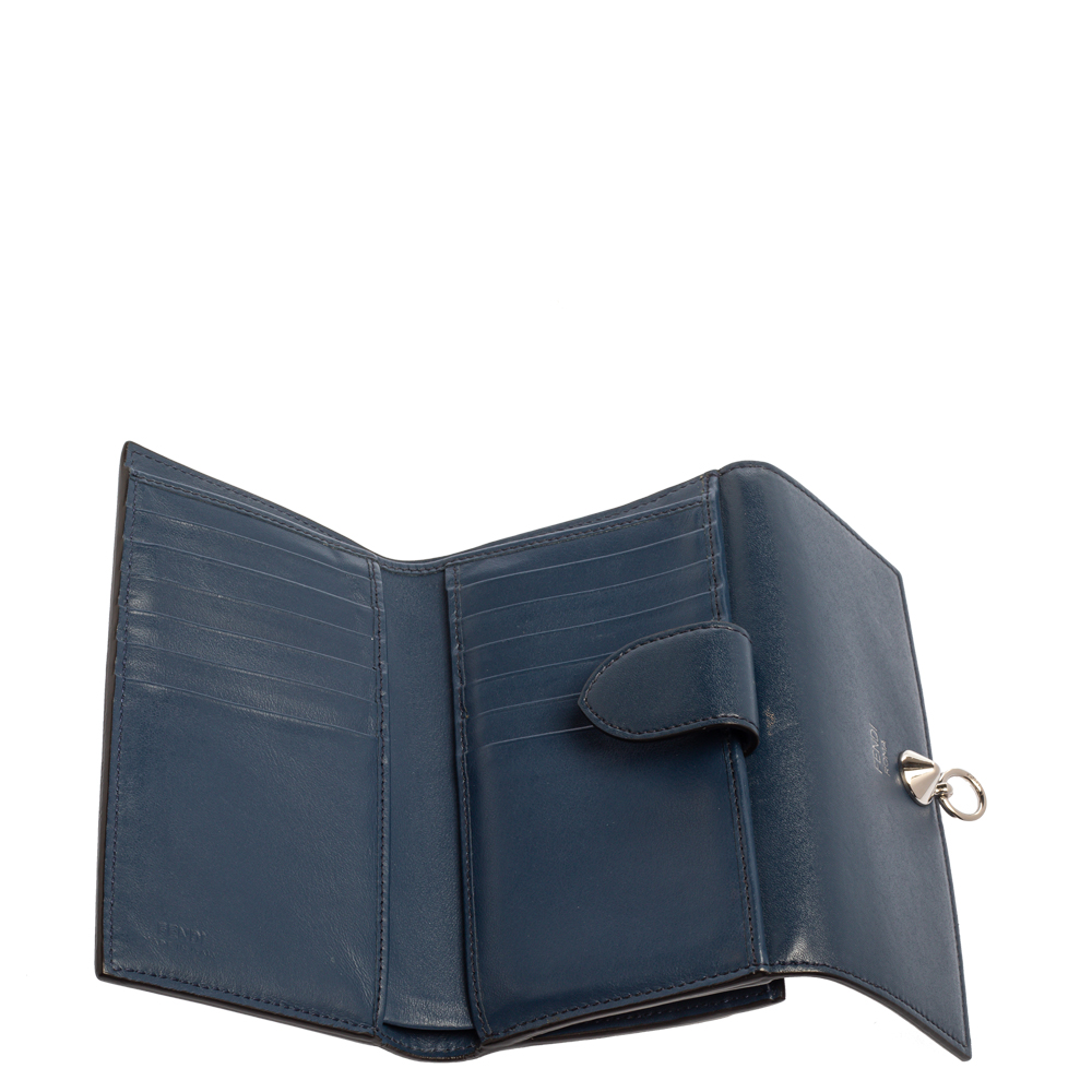 

Fendi Blue Leather By The Way Compact Wallet