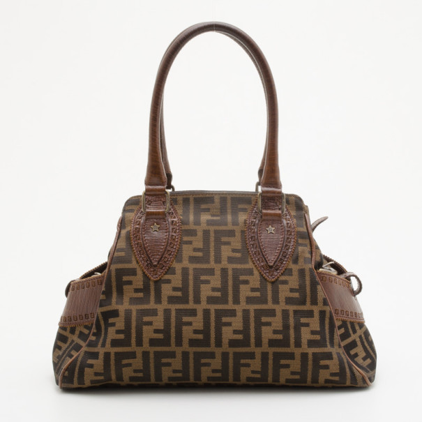 مملوكة مسبقًا Fendi Brown Zucca Du Jour Handbag