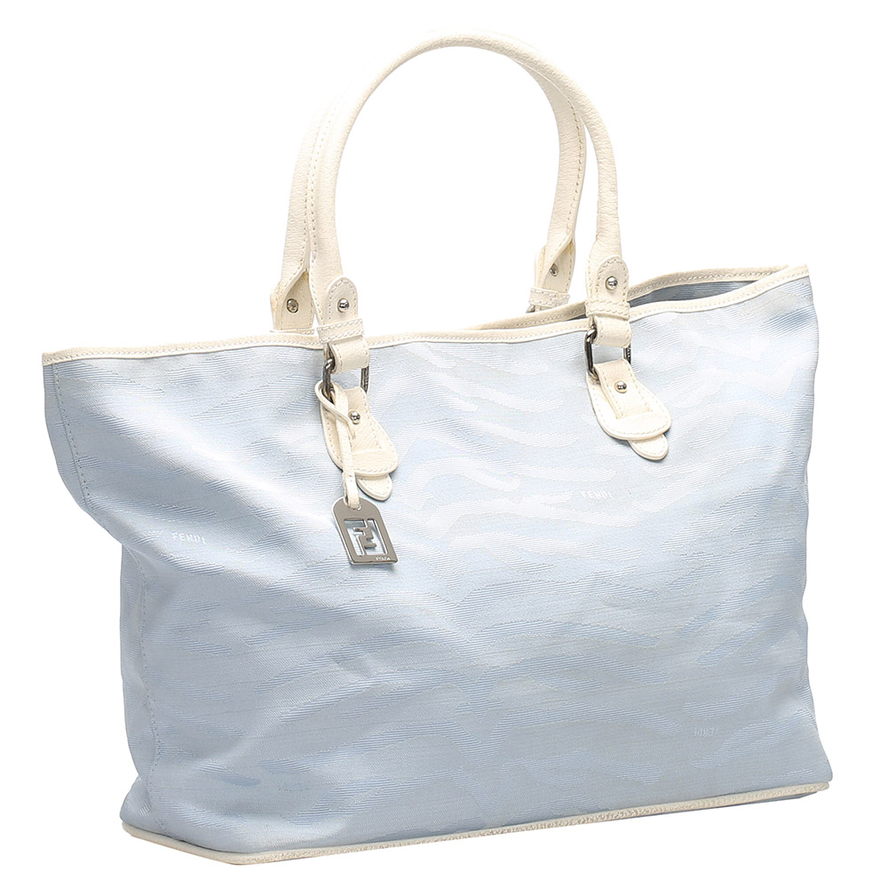 

Fendi Blue Tiger Print Tote Bag