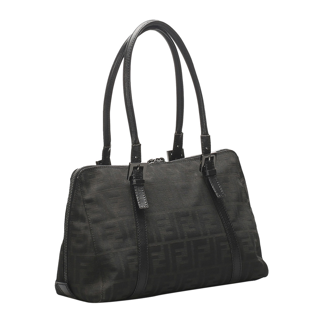 

Fendi Black Zucca Canvas Shoulder Bag