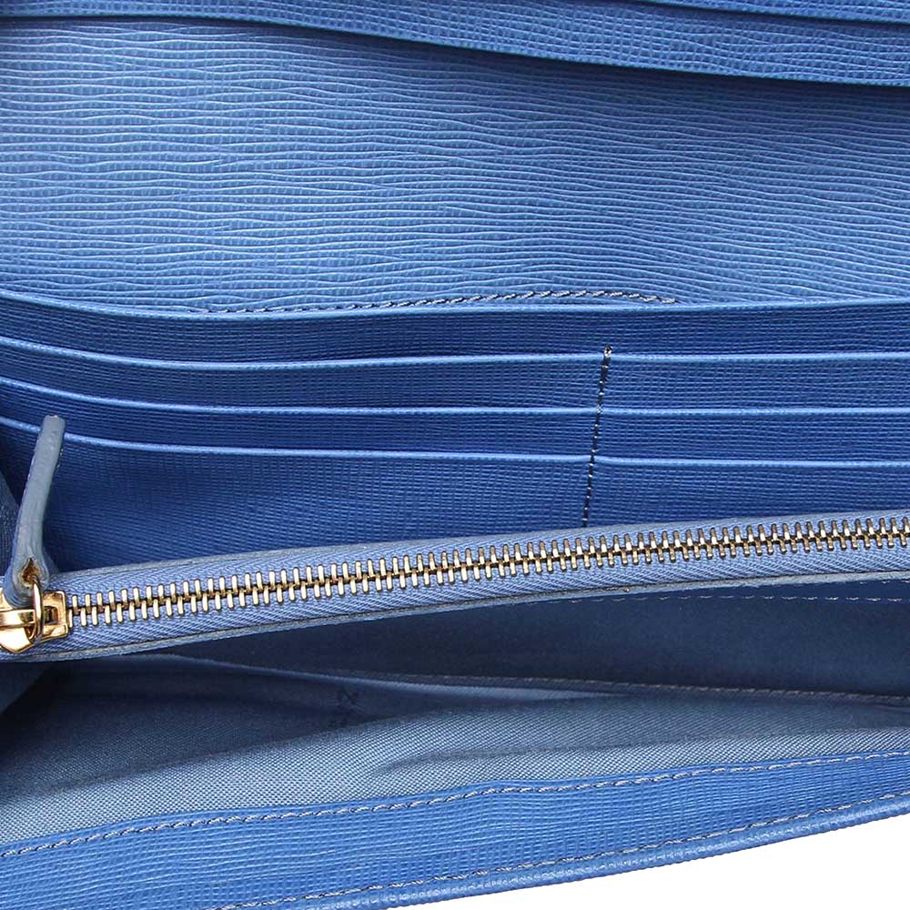 

Fendi Blue Leather Bifold Long Wallet