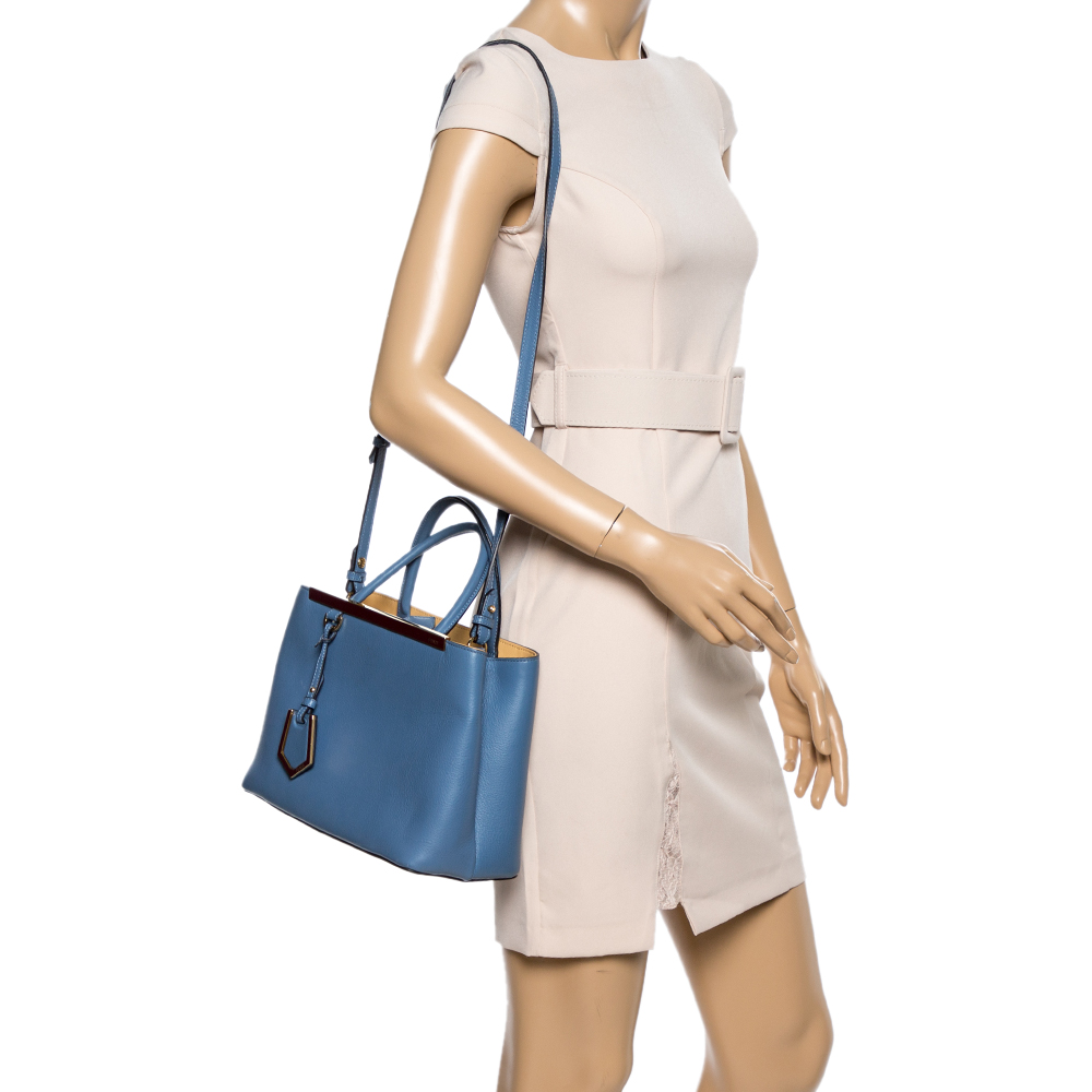 

Fendi Blue Leather Mini 2Jours Tote