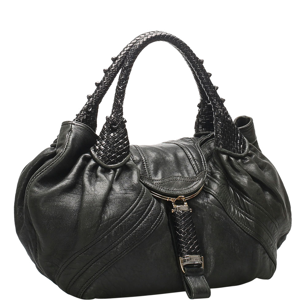 

Fendi Black Leather Spy Hobo Bag