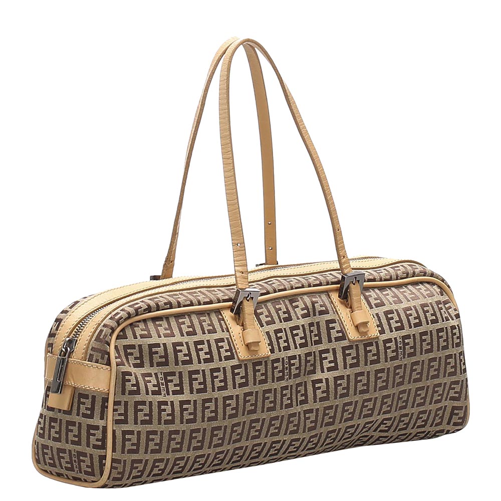 

Fendi Brown Zucchino Canvas Satchel