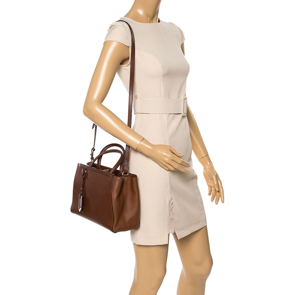 

Fendi Brown Leather Mini 2Jours Tote