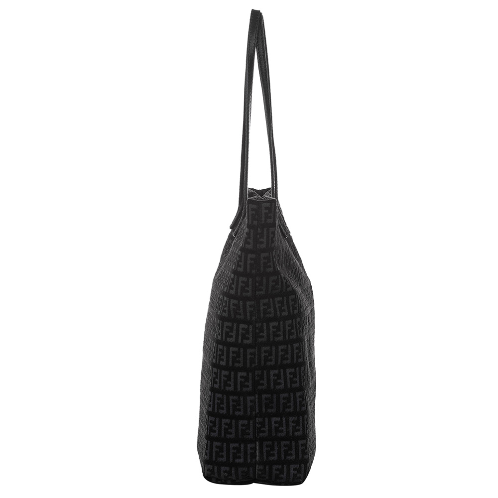 

Fendi Black Zucchino Canvas Tote Bag