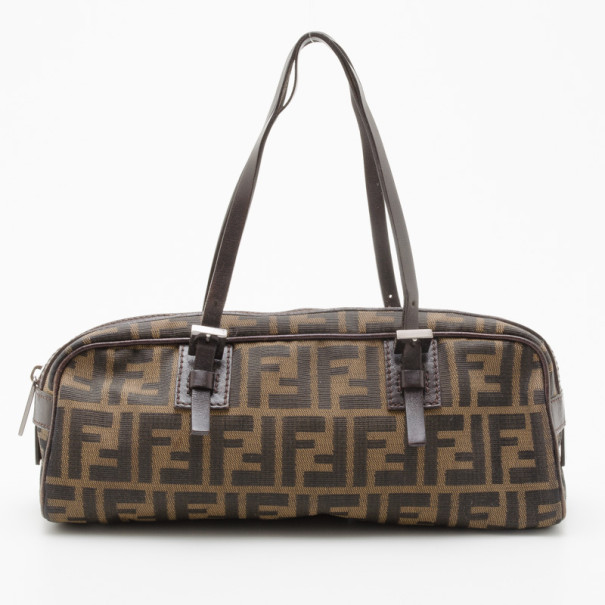 Pre Owned Fendi Tobacco Zucca Small Satchel