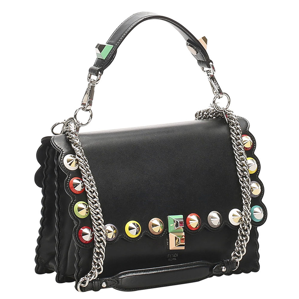 

Fendi Black Leather Kan I Crossbody Bag