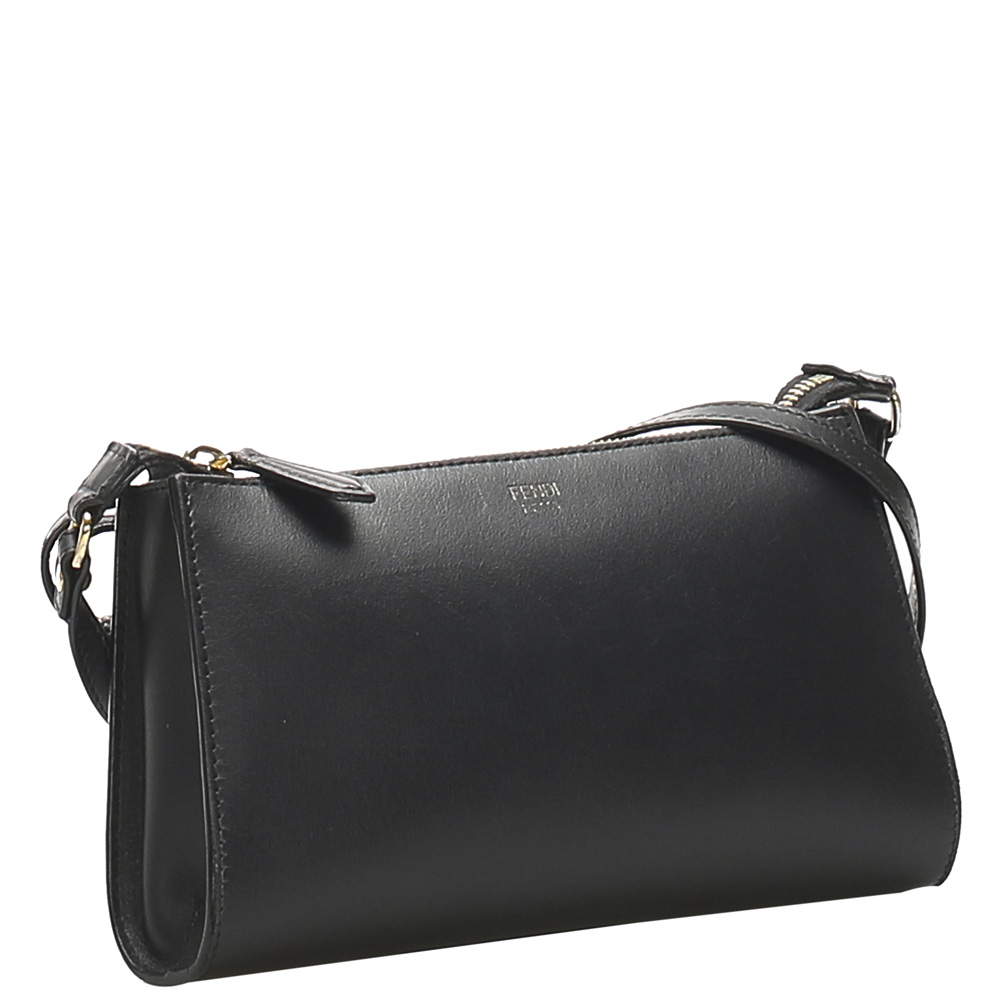 

Fendi Black Leather Shoulder Bag